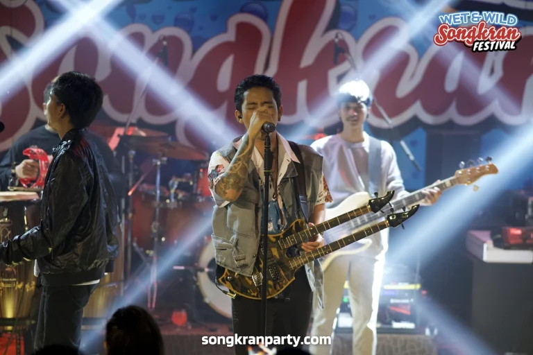 Thai singer Ble Patumrach at the Wet and Wild Songkran Festival